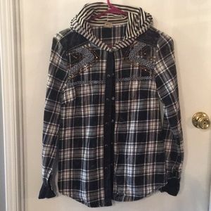Gimmicks hooded Flannel size small
